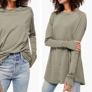 Free People Arden Tee in Sage Green (M)